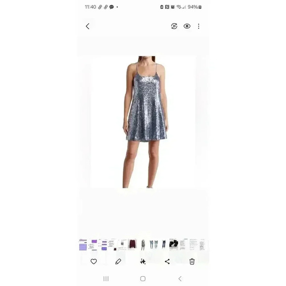 Melrose & Market Blue sequins mini dress Size small - Picture 12 of 12